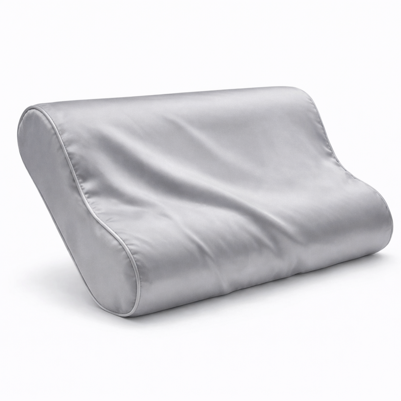 Zijden Kussensloop ergonomisch Pearl Grey - 19MM