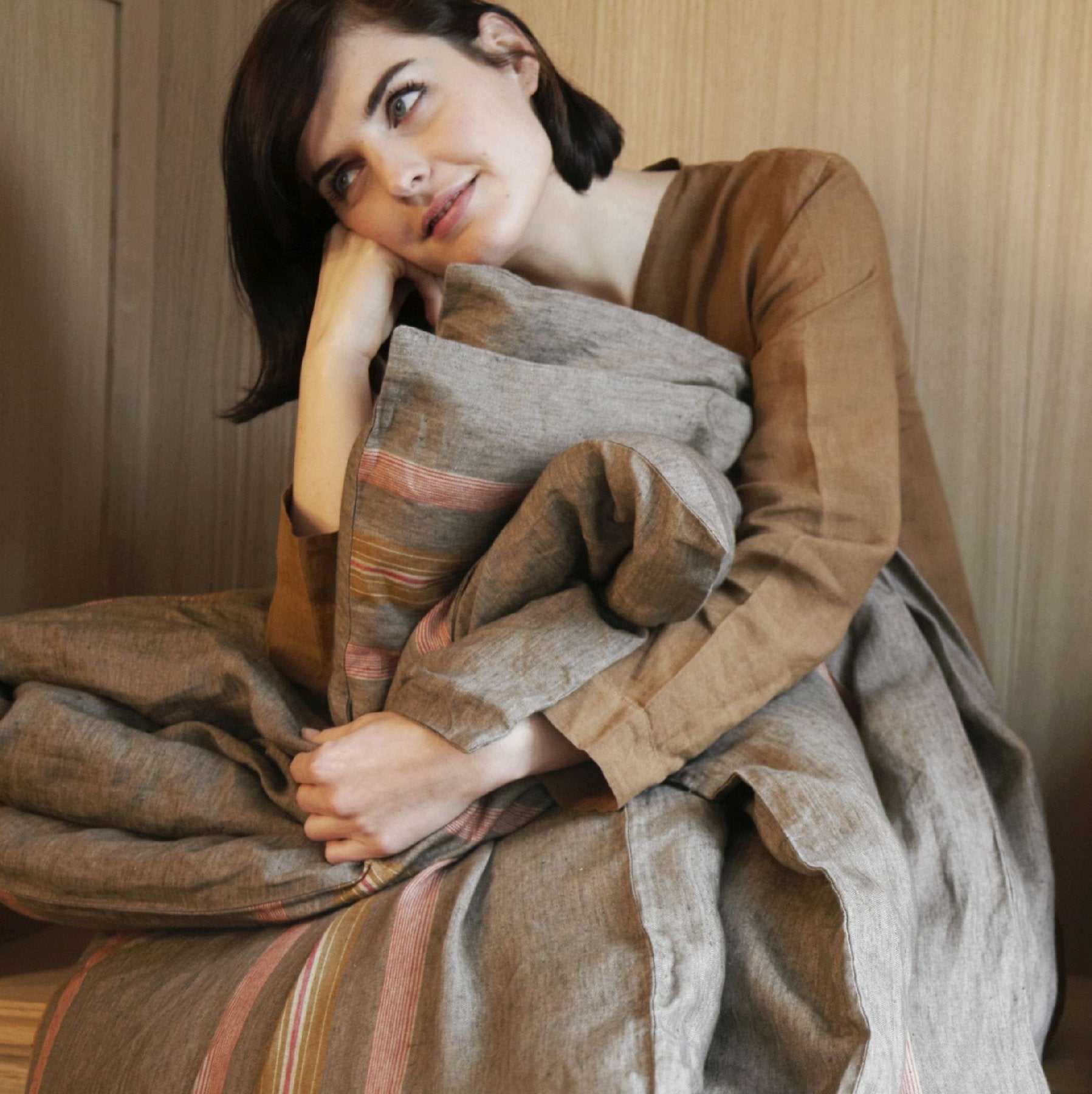 Libeco Linnen Hoeslaken - Nottinghill - Brown