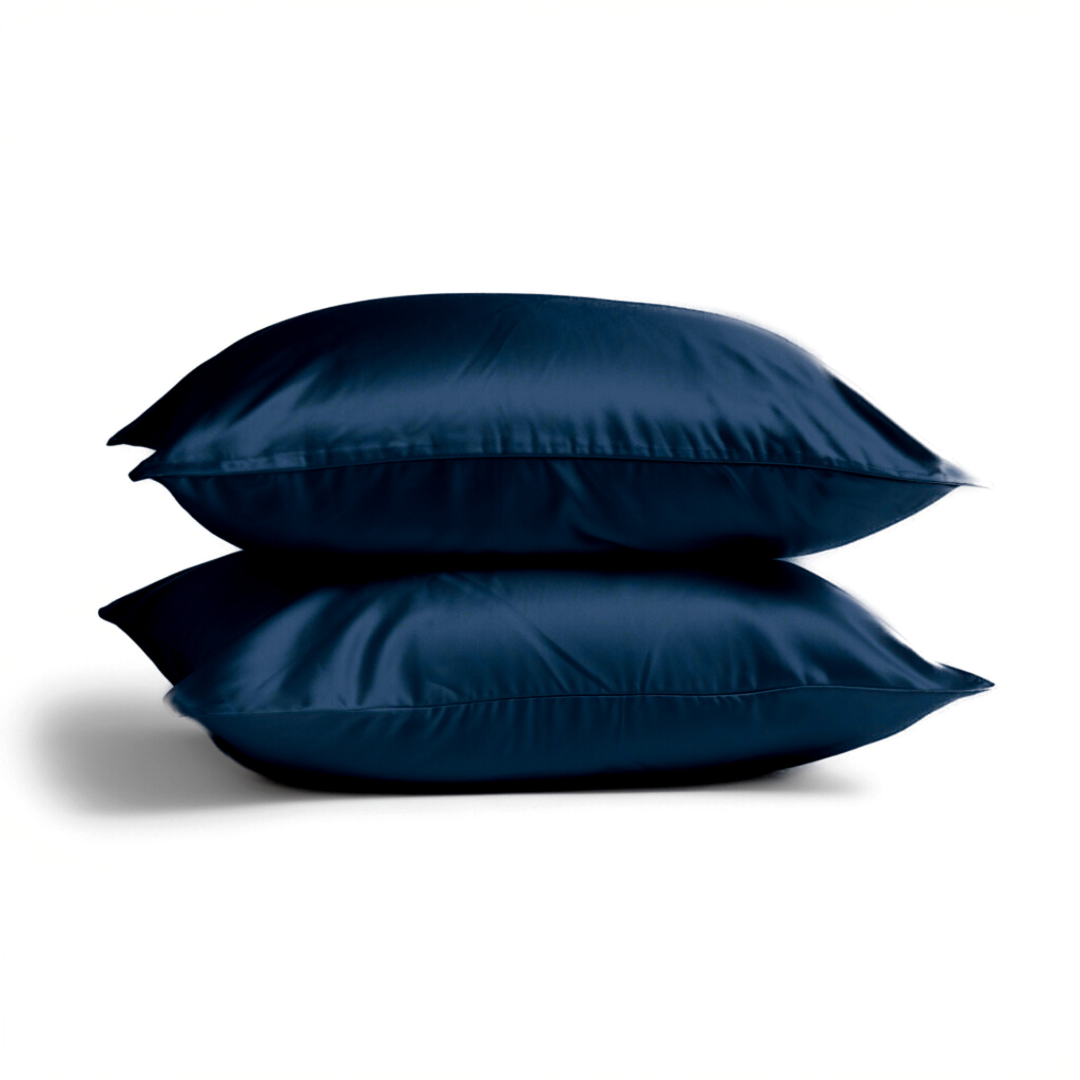 2x Zijden Kussensloop Blauw - 19MM