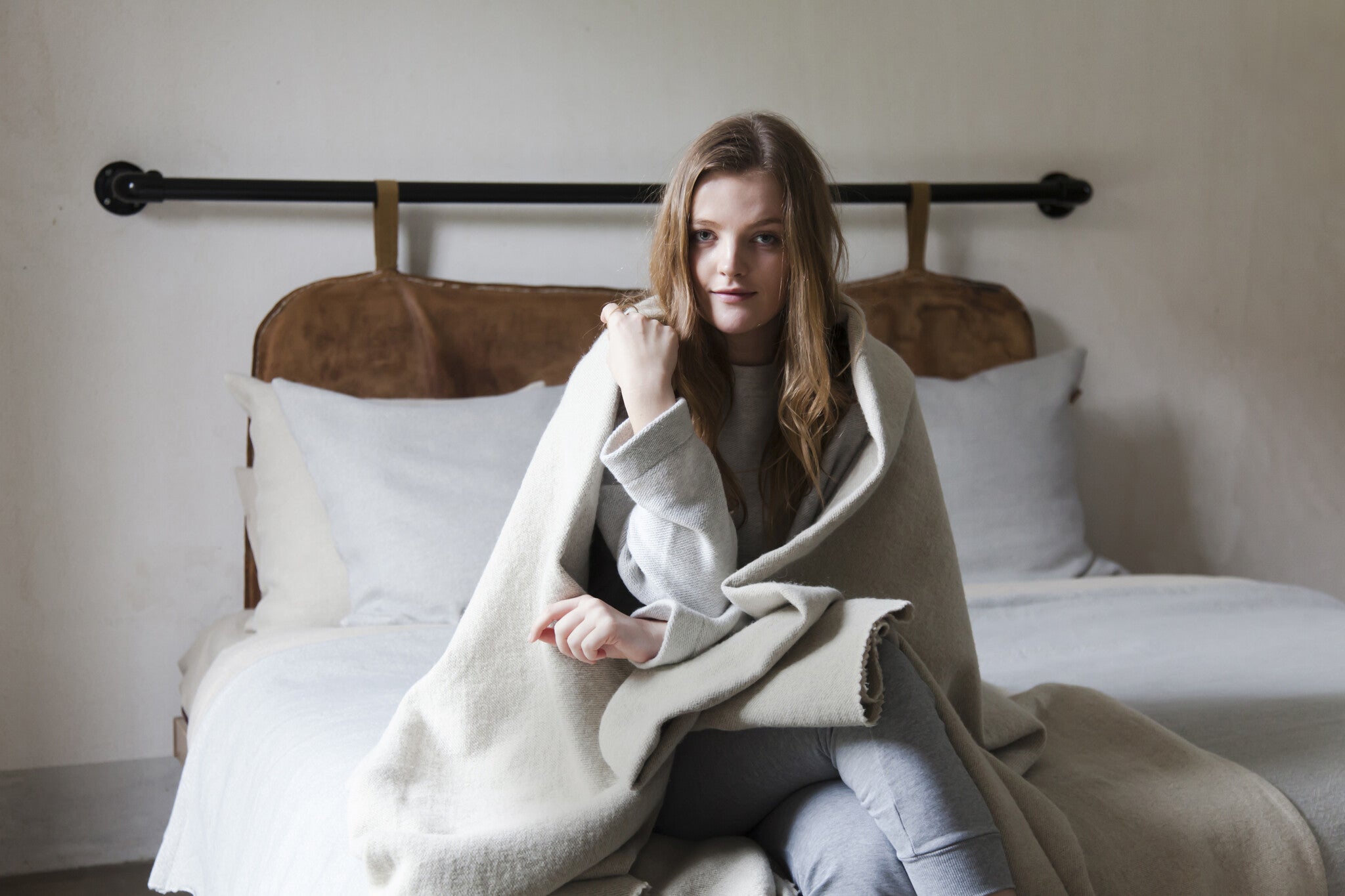 Libeco Linnen Sierdeken - Shetland - Grey