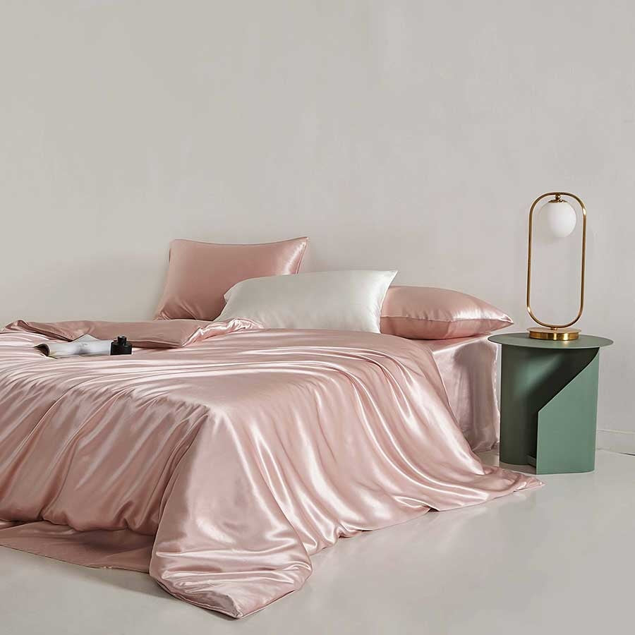 Zijden Dekbedovertrek Set Vintage roze - 22MM Satijn