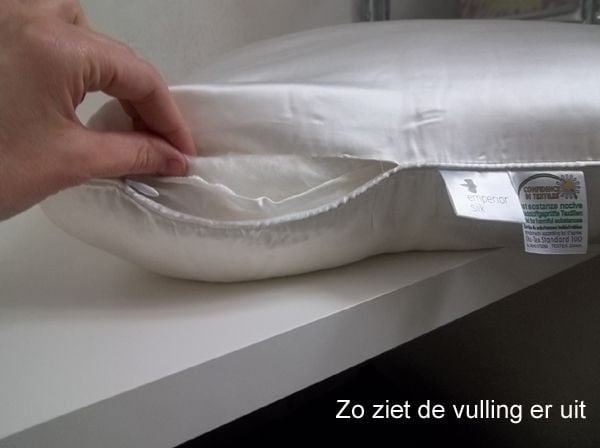 Zijden hoofdkussen Harmony - 100% moerbeizijde & Katoenen Tijk