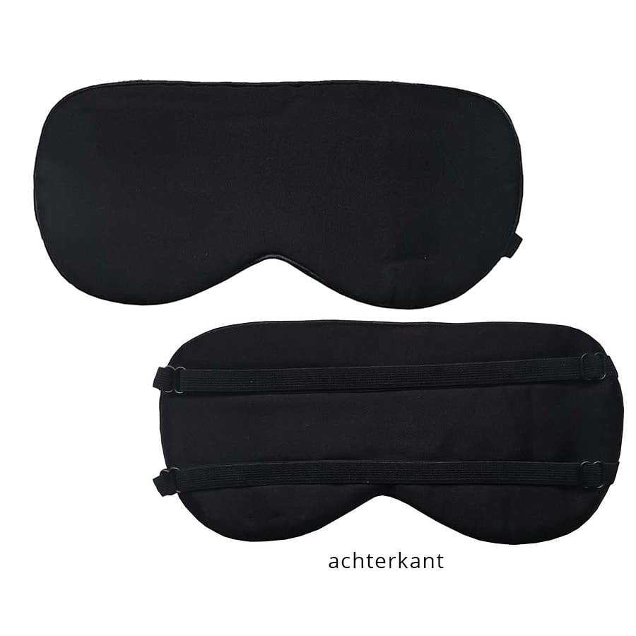 Luxe zijden slaapmasker - gevuld met zijde - Zwart