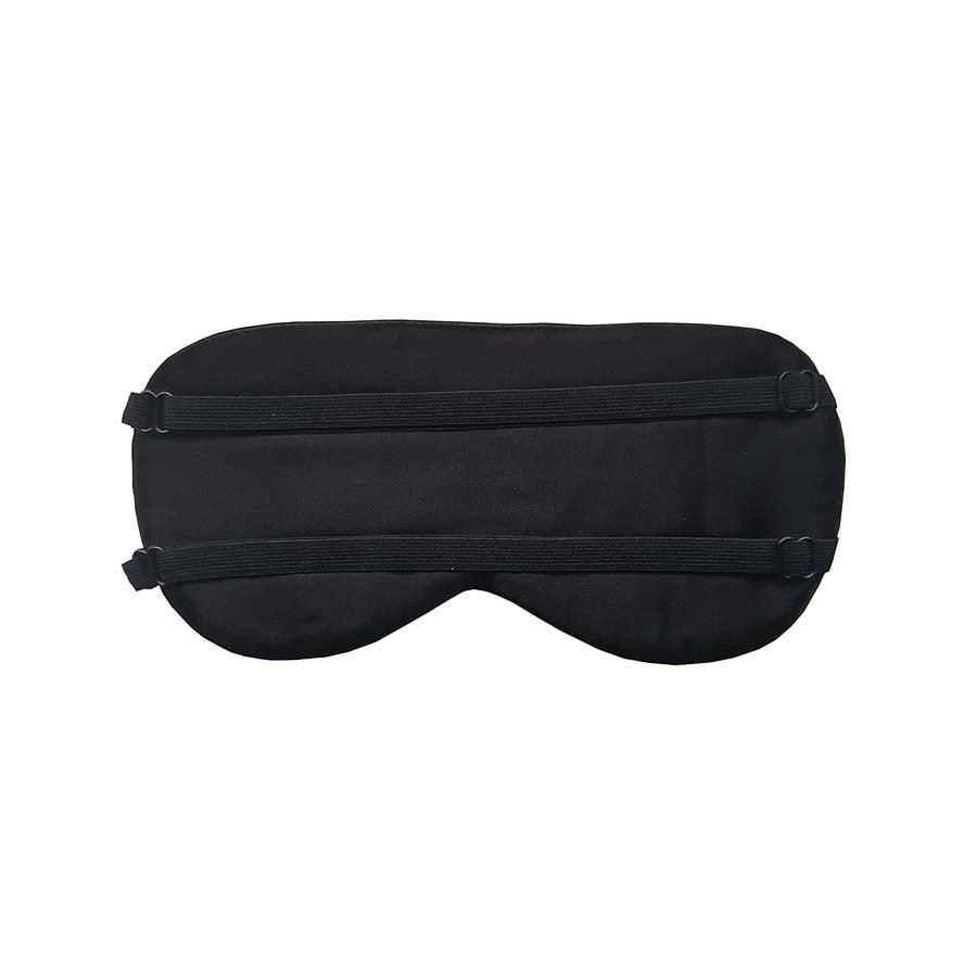 Luxe zijden slaapmasker - gevuld met zijde - Zwart